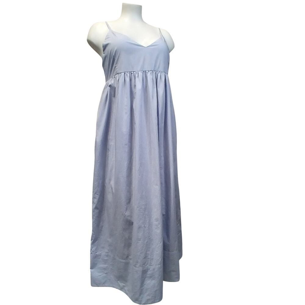 Jenni Kayne Womens Size M Light Blue Cotton Sleeveless Maxi Dress